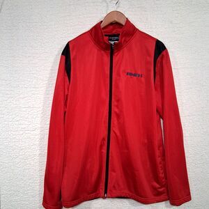 AND1 Mens XL Red & Black Full-Zip Basketball Warm-Up Track Jacket Athleisure y2k